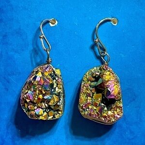 𝅺Earrings Semi-Precious Natural Stones Dangle Statement